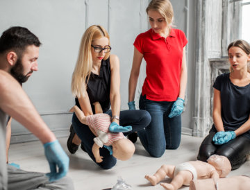 people doing cpr training